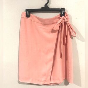 NWT Loft Women mini Skirt Crossed Front Underlined Bow tied on Waist Size 8